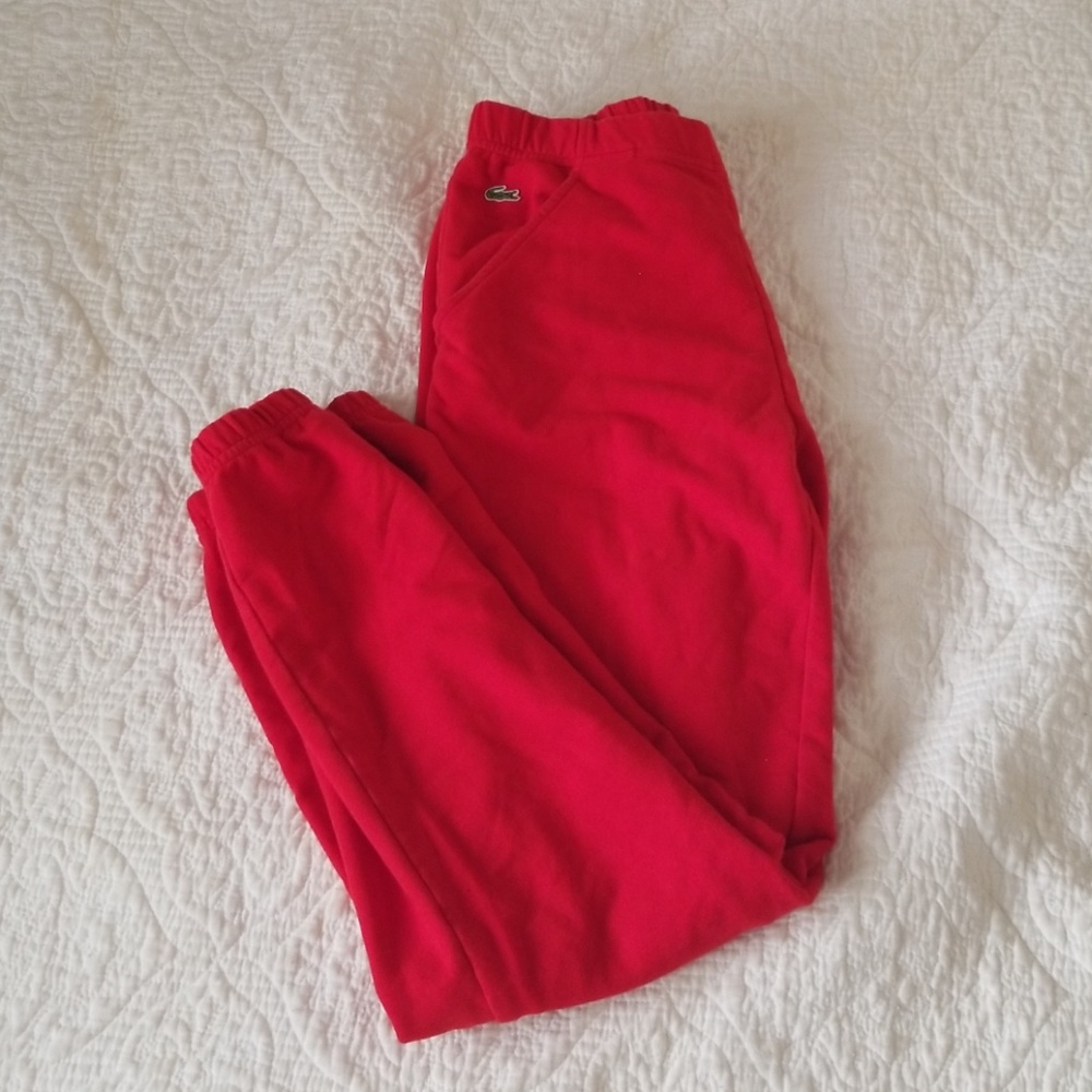 Lacoste red sweatpants
